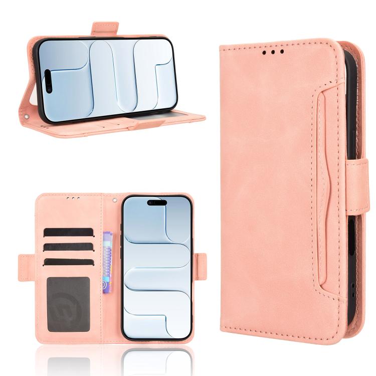 

For iPhone Air Skin Feel Calf Texture Card Slots Leather Phone Case(Pink)