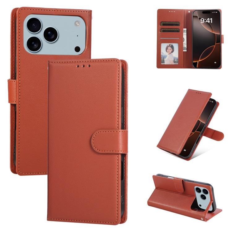 

For iPhone 17 Pro Max 3-Card Slots Multifunctional Leather Phone Case(Brown)