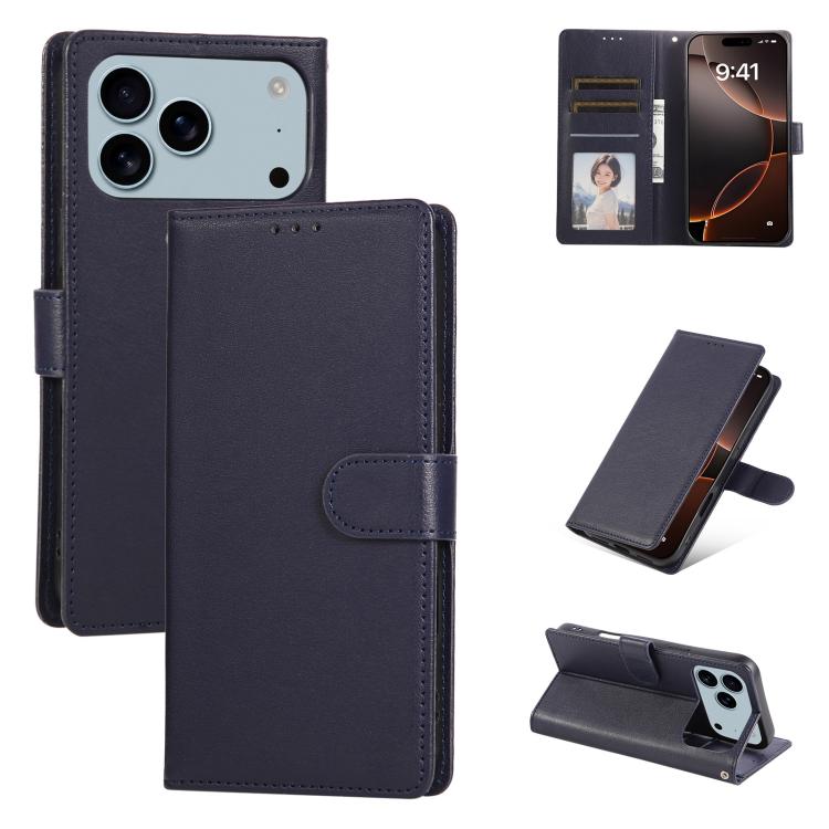 

For iPhone 17 Pro 3-Card Slots Multifunctional Leather Phone Case(Blue)
