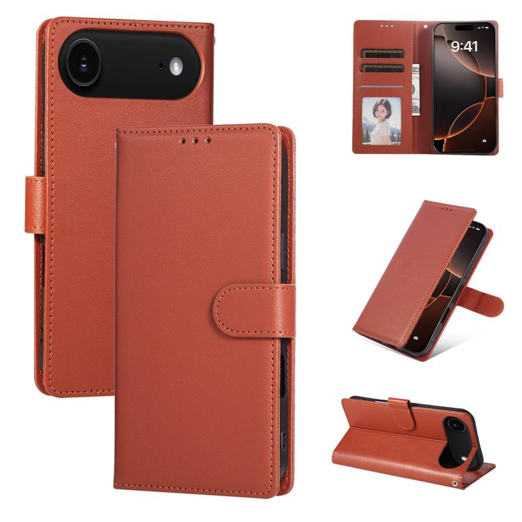 

For iPhone 17 Air 3-Card Slots Multifunctional Leather Phone Case(Brown)