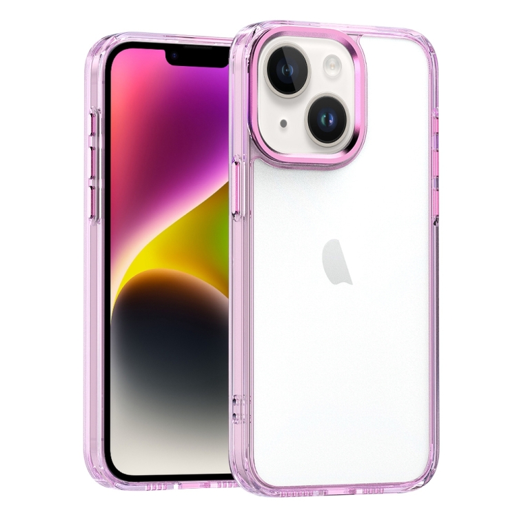 

For iPhone 15 High Translucency Acrylic Phone Case(Pink)