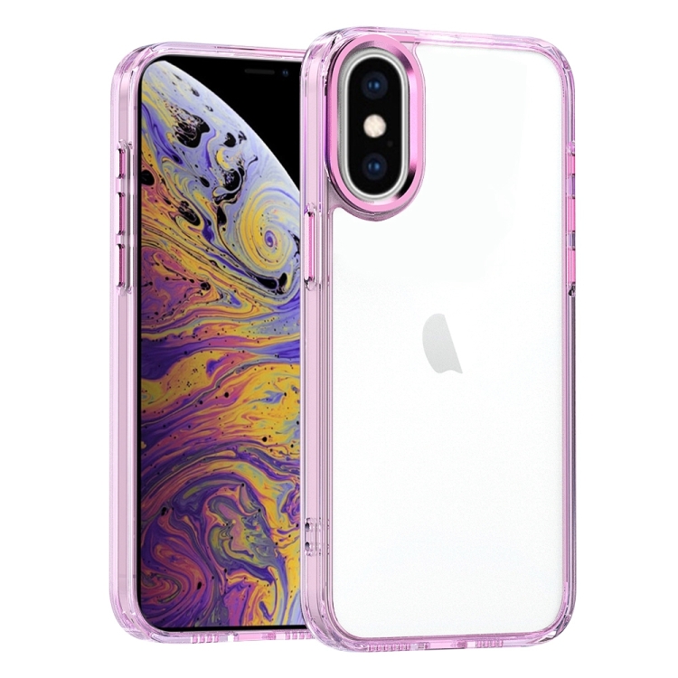 

For iPhone XS Max High Translucency Acrylic Phone Case(Pink)