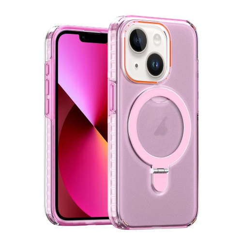 

For iPhone 13 Colorful 2 in 1 MagSafe Holder Phone Case(Purple)