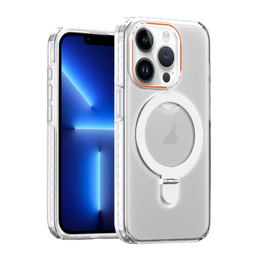 

For iPhone 13 Pro Colorful 2 in 1 MagSafe Holder Phone Case(White)