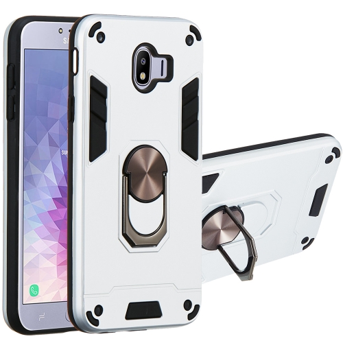 

For Samsung Galaxy J4 (2018) 2 in 1 Armour Series PC + TPU Protective Case with Ring Holder(Silver)