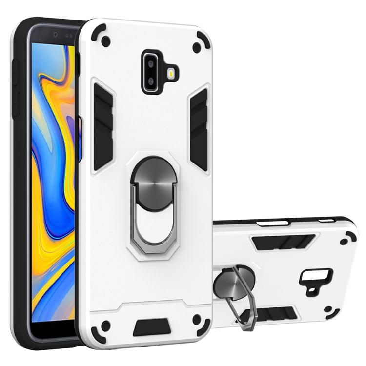 

For Samsung Galaxy J6+ 2 in 1 Armour Series PC + TPU Protective Case with Ring Holder(Silver)