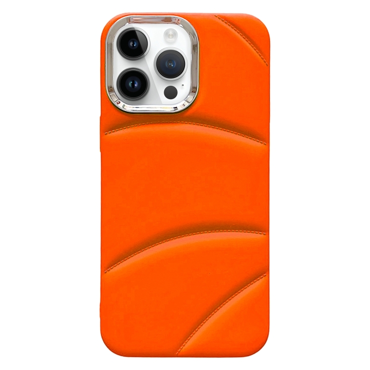 

For iPhone 15 Pro Electroplating Liquid Down Jacket TPU Phone Case(Orange)