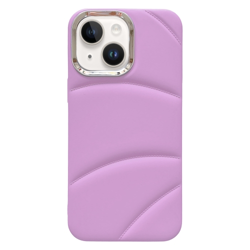 

For iPhone 15 Plus Electroplating Liquid Down Jacket TPU Phone Case(Purple)