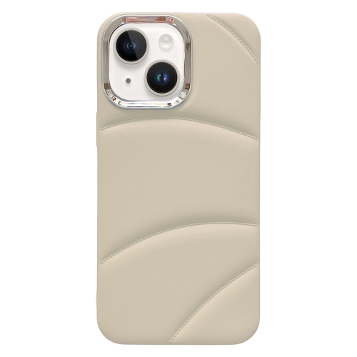 

For iPhone 14 Plus Electroplating Liquid Down Jacket TPU Phone Case(White)