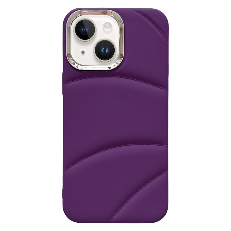 

For iPhone 14 Electroplating Liquid Down Jacket TPU Phone Case(Dark Purple)