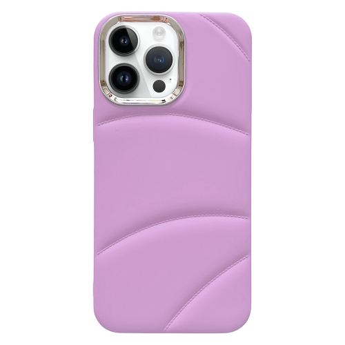 

For iPhone 14 Pro Electroplating Liquid Down Jacket TPU Phone Case(Purple)