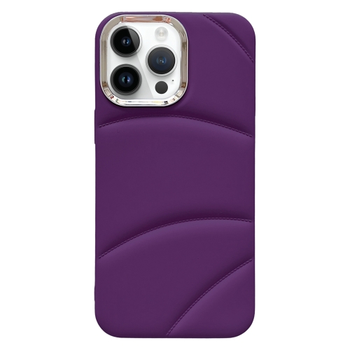 

For iPhone 14 Pro Max Electroplating Liquid Down Jacket TPU Phone Case(Dark Purple)