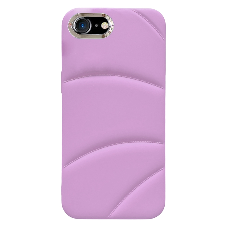 

For iPhone SE 2022 / 2020 / 8 / 7 Electroplating Liquid Down Jacket TPU Phone Case(Purple)