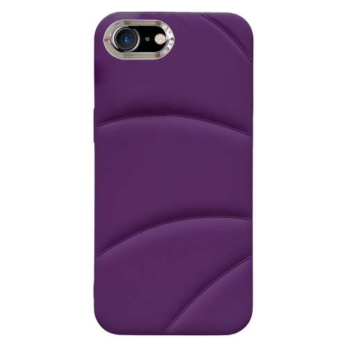 

For iPhone SE 2022 / 2020 / 8 / 7 Electroplating Liquid Down Jacket TPU Phone Case(Dark Purple)