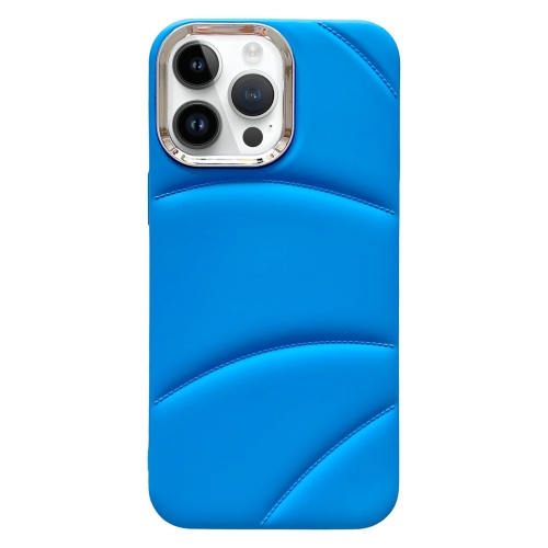 

For iPhone 13 Pro Electroplating Liquid Down Jacket TPU Phone Case(Blue)