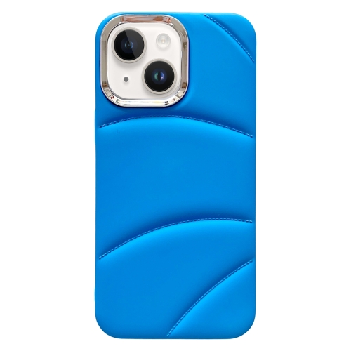 

For iPhone 13 Electroplating Liquid Down Jacket TPU Phone Case(Blue)