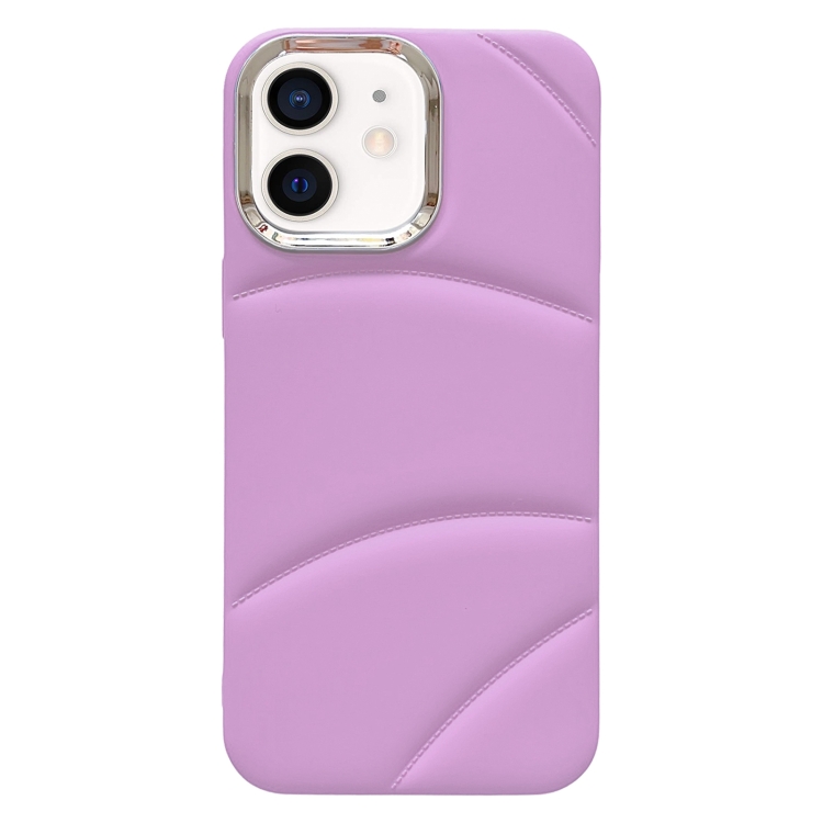 

For iPhone 12 Electroplating Liquid Down Jacket TPU Phone Case(Purple)