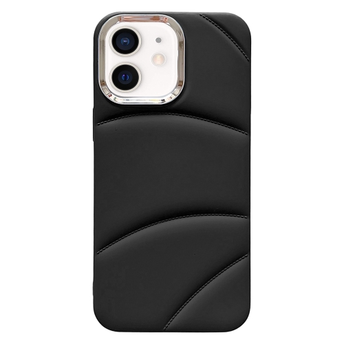 

For iPhone 12 Electroplating Liquid Down Jacket TPU Phone Case(Black)