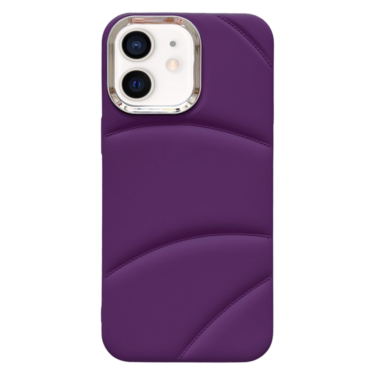 

For iPhone 12 Electroplating Liquid Down Jacket TPU Phone Case(Dark Purple)