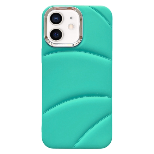 

For iPhone 12 Electroplating Liquid Down Jacket TPU Phone Case(Sky Blue)