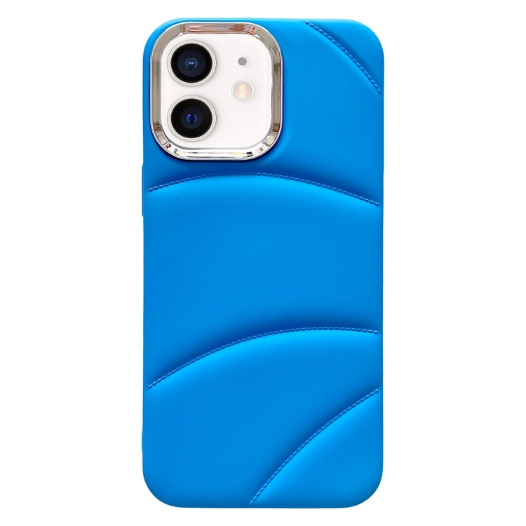 

For iPhone 11 Electroplating Liquid Down Jacket TPU Phone Case(Blue)