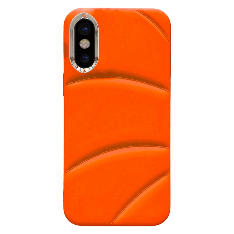 

For iPhone XS / X Electroplating Liquid Down Jacket TPU Phone Case(Orange)