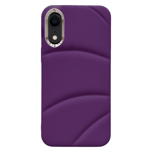 

For iPhone XR Electroplating Liquid Down Jacket TPU Phone Case(Dark Purple)