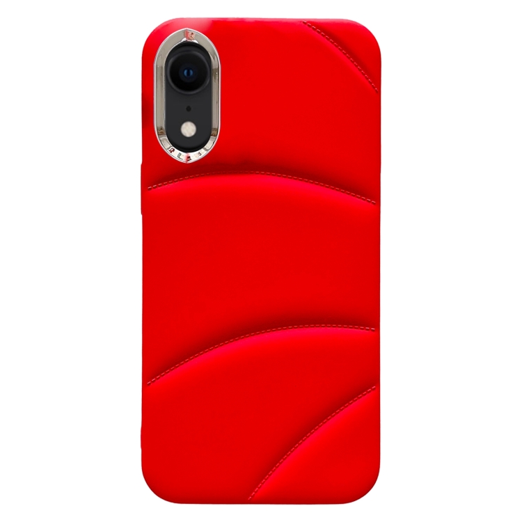 

For iPhone XR Electroplating Liquid Down Jacket TPU Phone Case(Red)
