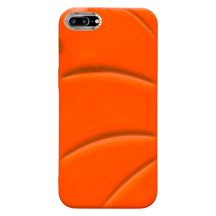 

For iPhone 8 Plus / 7 Plus Electroplating Liquid Down Jacket TPU Phone Case(Orange)