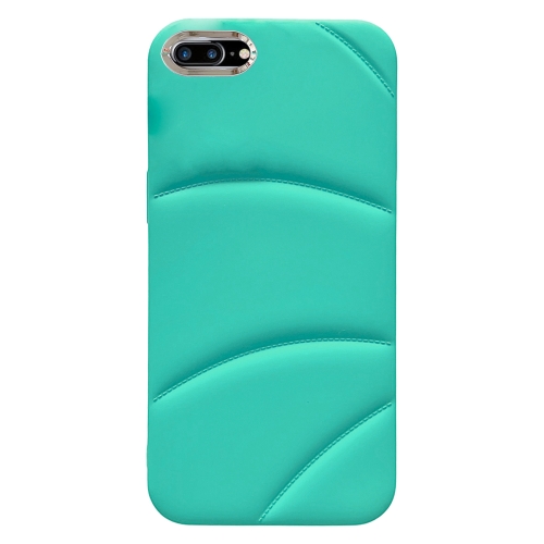 

For iPhone 8 Plus / 7 Plus Electroplating Liquid Down Jacket TPU Phone Case(Sky Blue)