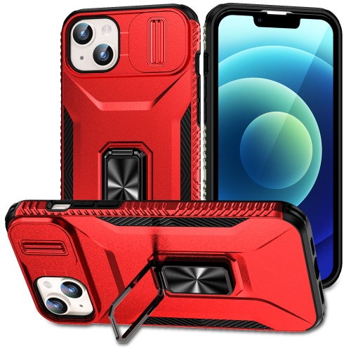 

For iPhone 15 Sliding Camshield Holder Phone Case(Red)