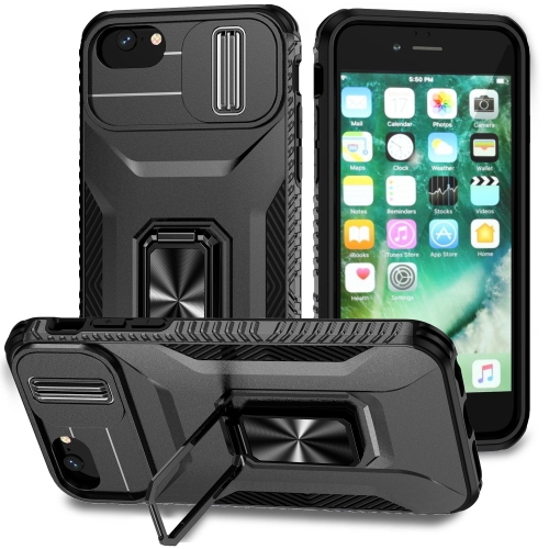 

For iPhone 7 Sliding Camshield Holder Phone Case(Black)