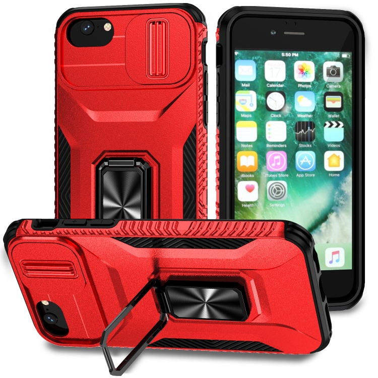 

For iPhone 7 Sliding Camshield Holder Phone Case(Red)