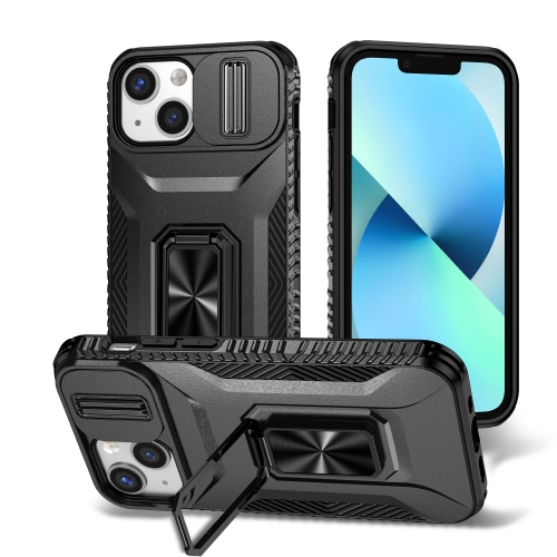 

For iPhone 13 mini Sliding Camshield Holder Phone Case(Black)