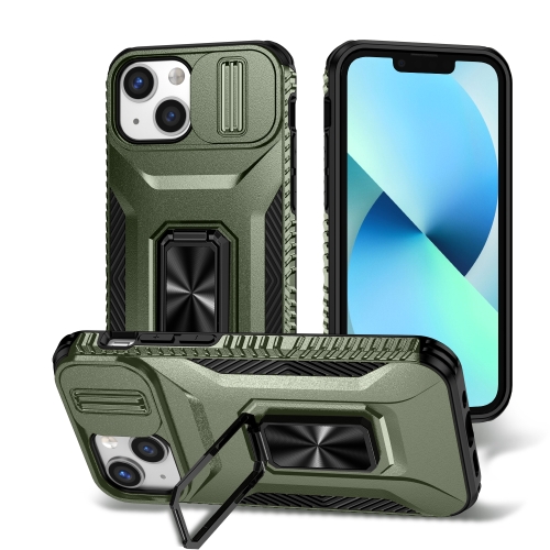 

For iPhone 12 mini Sliding Camshield Holder Phone Case(Alpine Green)