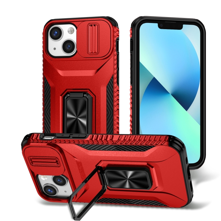 

For iPhone 12 mini Sliding Camshield Holder Phone Case(Red)