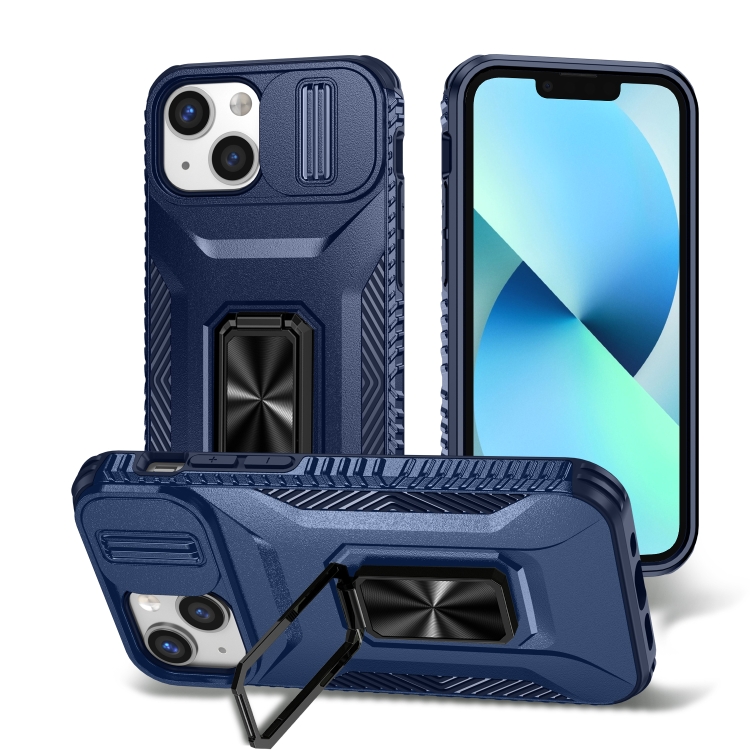 

For iPhone 12 mini Sliding Camshield Holder Phone Case(Blue)