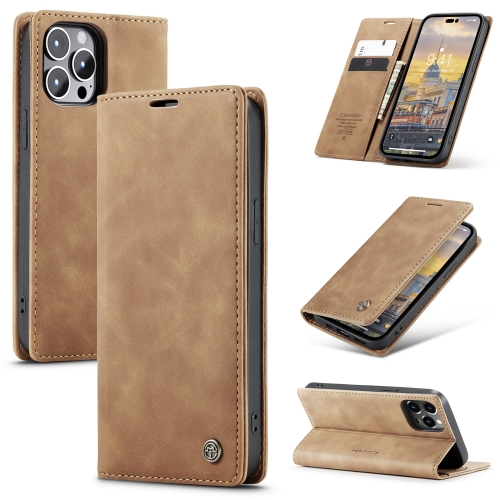 

For iPhone 15 Pro Max CaseMe 013 Multifunctional Horizontal Flip Leather Phone Case(Brown)