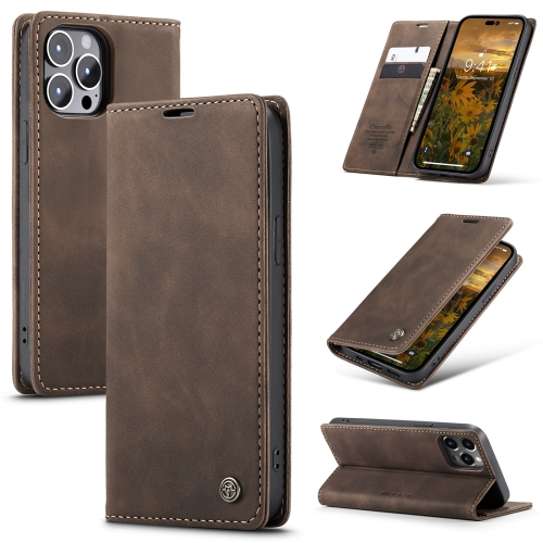 

For iPhone 15 Pro CaseMe 013 Multifunctional Horizontal Flip Leather Phone Case(Coffee)