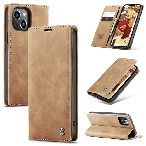 

For iPhone 15 Plus CaseMe 013 Multifunctional Horizontal Flip Leather Phone Case(Brown)