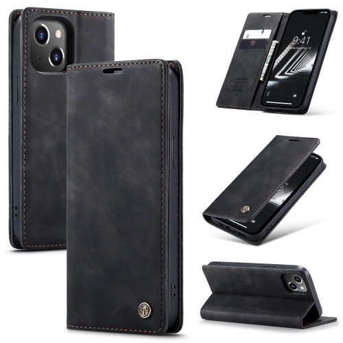 

For iPhone 15 Plus CaseMe 013 Multifunctional Horizontal Flip Leather Phone Case(Black)