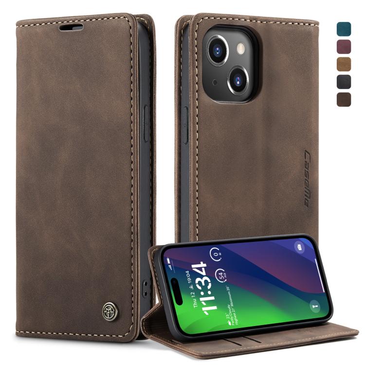 

For iPhone 15 CaseMe 013 Multifunctional Horizontal Flip Leather Phone Case(Coffee)