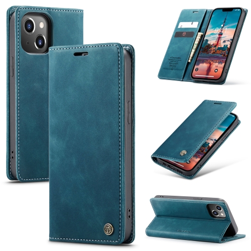 

For iPhone 15 CaseMe 013 Multifunctional Horizontal Flip Leather Phone Case(Blue)