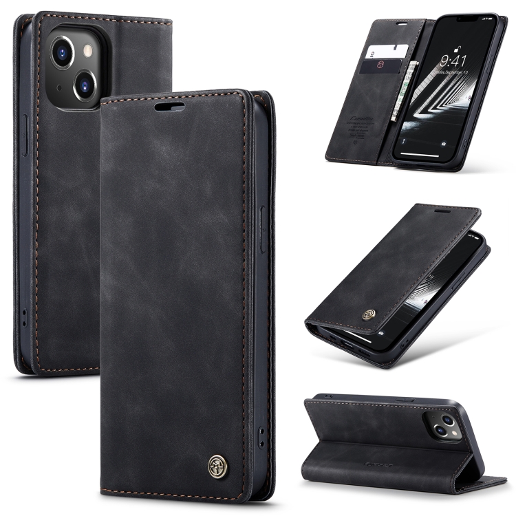 

For iPhone 15 CaseMe 013 Multifunctional Horizontal Flip Leather Phone Case(Black)