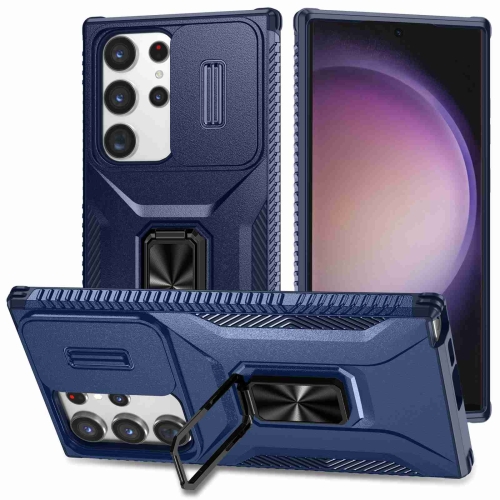 

For Samsung Galaxy S23 Ultra 5G Sliding Camshield Holder Phone Case(Blue)