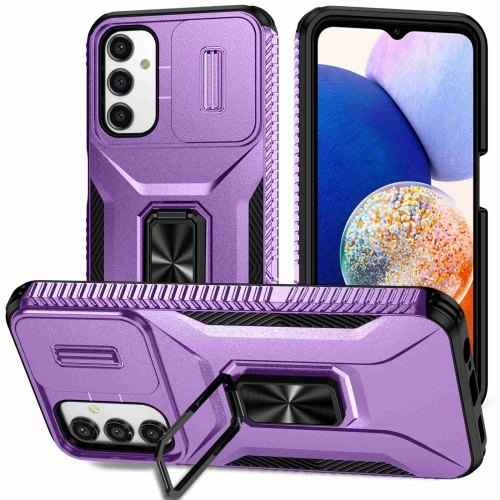 

For Samsung Galaxy A14 5G Sliding Camshield Holder Phone Case(Purple)