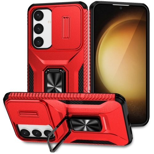 

For Samsung Galaxy S24 5G Sliding Camshield Holder Phone Case(Red)