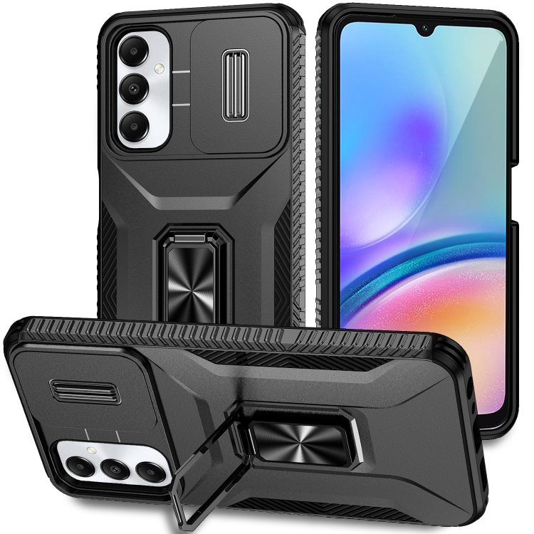 

For Samsung Galaxy A05s Sliding Camshield Holder Phone Case(Black)