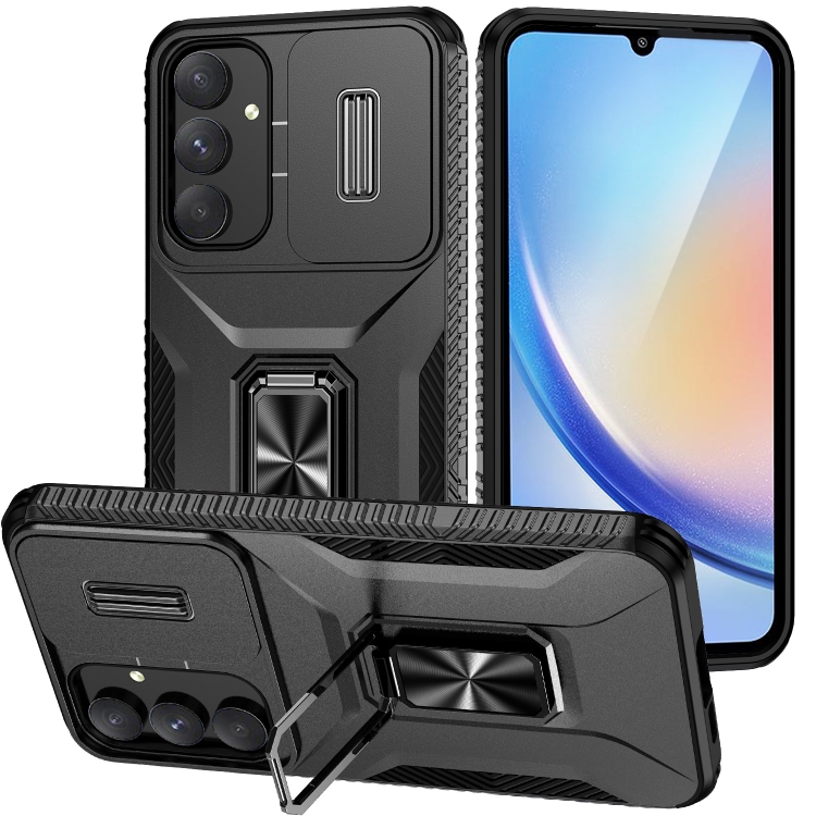 LIUKM Coque pour Samsung Galaxy A35, avec Protection de Caméra et Antidérapante, Étui Amortissante Rayures en TPU Silicone Souple et PC Dur Hybride Transparent,Bleu
