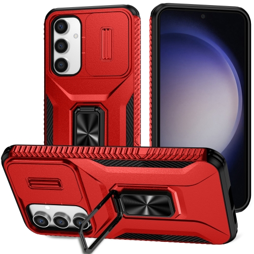 For Samsung Galaxy S23 FE 5G Sliding Camshield Holder Phone Case(Red)